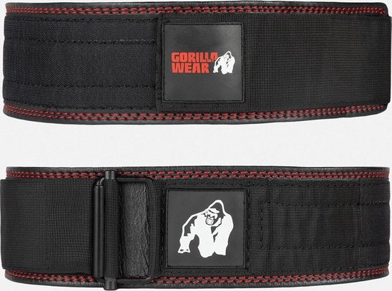 Gorilla Wear Halter Belt - 4 Inch Premium Leather Lifting Belt - Black - L/XL