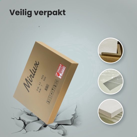 Mirlux Miroir de salle de bain - Rond 60 cm - Eclairage et chauffage LED - Miroir de douche anti-buée - Sans cadre