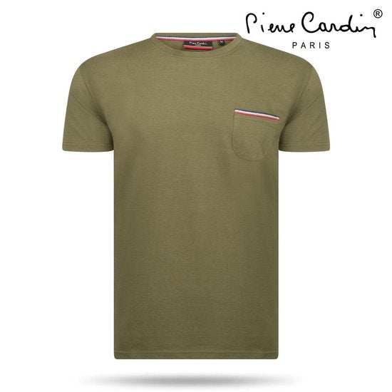 Pierre Cardin - T-shirt Homme - Col rond - Army
