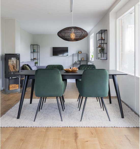 House Nordic Harbo Dining Chair Velvet Green - Lot de 2