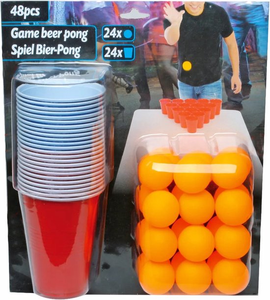 Jeu de boisson Beer Pong - 24 gobelets et 24 balles