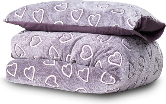 Housse de couette Sleeptime Glow in the dark Hearts Pink 140 x 200/220 cm