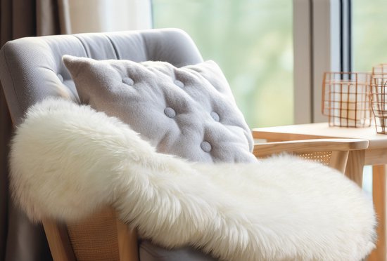 Home&Comfort Peau de mouton - Crème - 90x60 cm - Peau de mouton douce et chaude