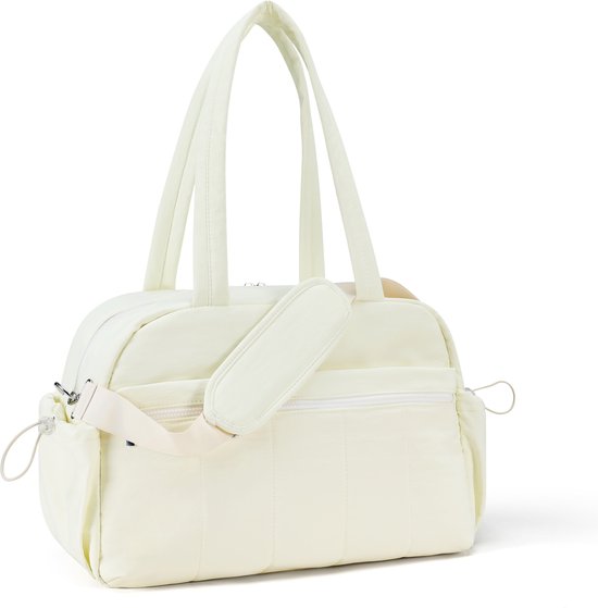 Skycases Weekend Bag - Article personnel - Bagage à main pour Ryanair et Transavia - Imperméable et spacieux - Compartiments intelligents - Idéal pour le voyage et l'usage quotidien - Beige