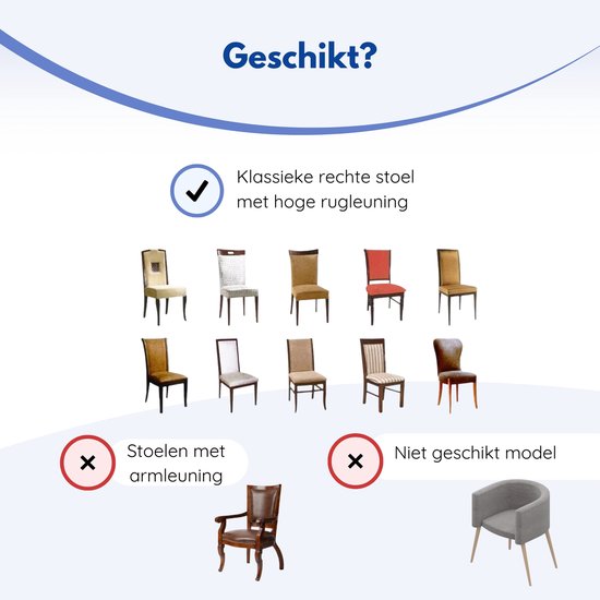 Housse de chaise Hilvard - Housse de chaise de salle à manger - Velours - Stretch - Ivoire