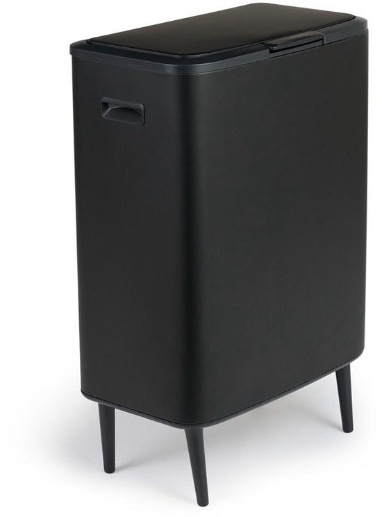 Umuzi Poubelle de nettoyage - 60L - Soft Close - 54x 33x80 - Noir mat