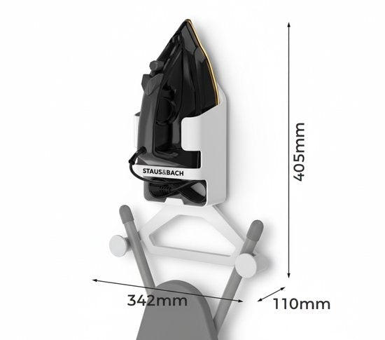 STAUS&BACH Support de fer à repasser PressIQ - pour suspendre le fer à repasser et la planche à repasser - Système de suspension - Blanc