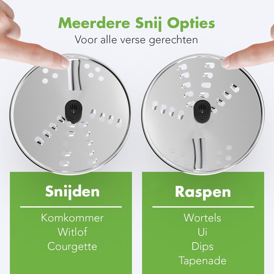 KitchenBrothers Robot de cuisine - Hachoir - Coupe-légumes - Modèle multifonction 5-en-1 - Robot de cuisine compact 0.5L - Coupe-oignon - Noir