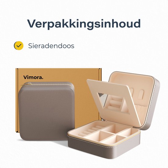 Vimora Boîte à bijoux avec miroir - Pour bijoux, colliers, boucles d'oreilles, bracelets - Boîte - Adultes - Filles - Femmes - Dames