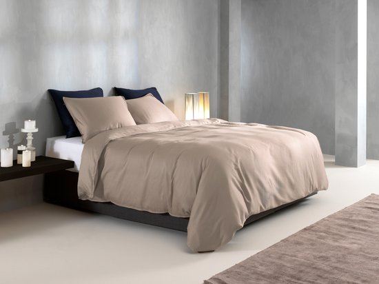 ZoHome Satinado Housse de couette - Litsjumeaux - 240x200/220 cm - Forest Sand