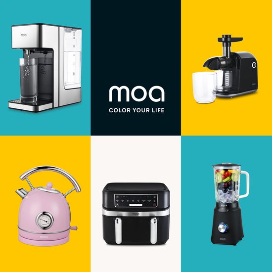 MOA Kettle Retro - 1,8 litre - Bouilloire électrique - Filtre anti-calcaire - sans BPA - acier inoxydable - 2200W - rose pastel