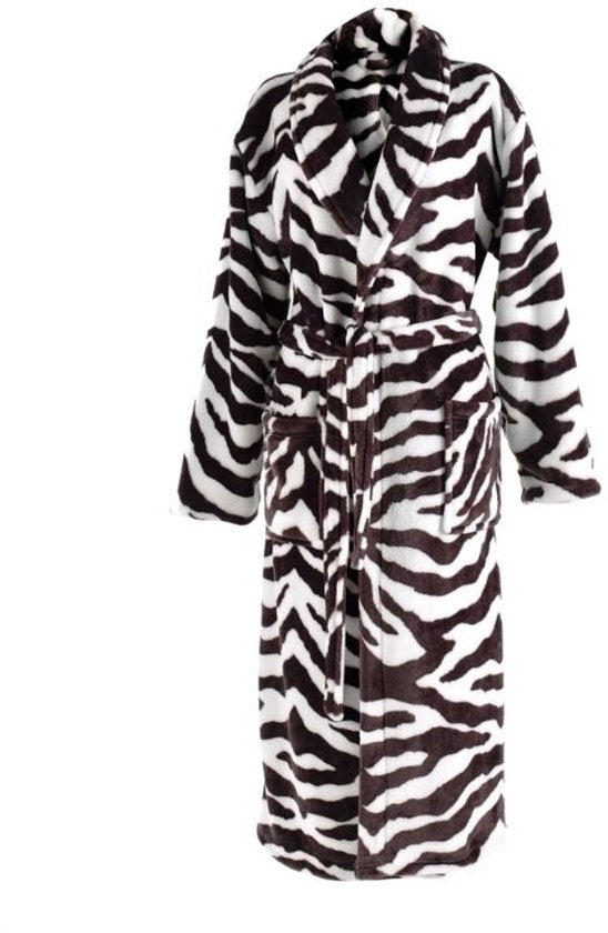ZoHome Peignoir Long Léopard - Polaire - Taille M - Marron