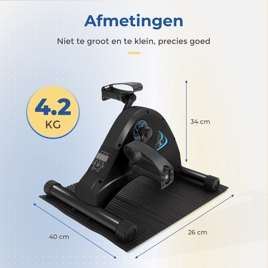 Safe Age® vélo chaise avec assistance électrique - vélo de bureau - pour les bras et les jambes - vélo chaise avec assistance électrique - pour les personnes âgées ou en rééducation - vélo d'appartement - noir