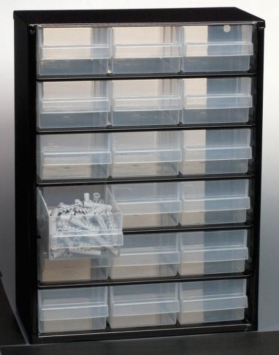 Armoire à tiroirs métallique Raaco - DIY - 18 tiroirs - 150 x 306 x 420 mm