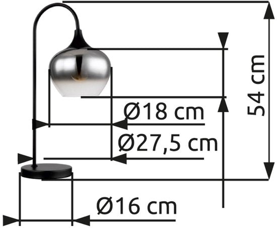 Globo lampe à poser Maxy - noir - métal - 15548T