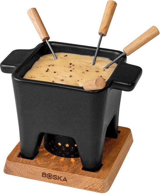 Boska Tapas Fondue set Nero L - Set à fondue - Lavable au lave-vaisselle et au micro-ondes - 400 ml