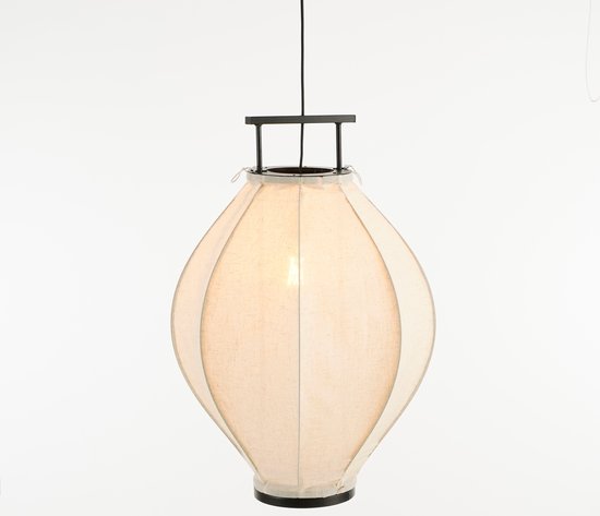 Lampe suspendue - Mica Decorations - Luminaire en Suspention - H73 x Ø54 cm - Lin - Blanc cassé