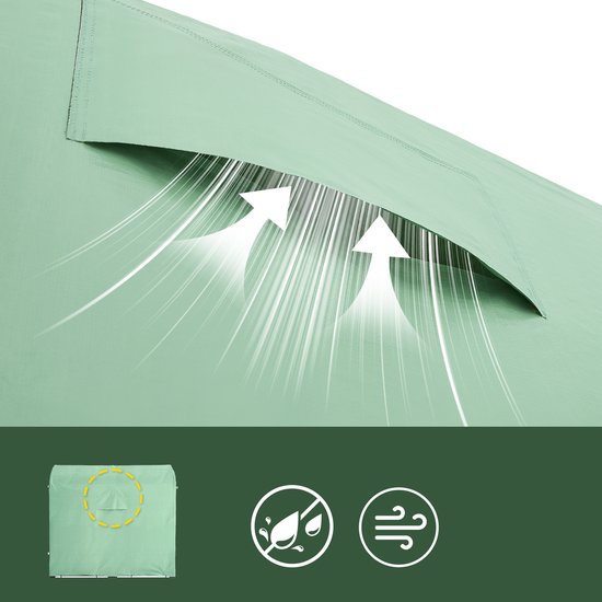 SoBuy KLS11-GR Abri de jardin, abri de jardin extérieur, étanche, abri moteur avec crochets, garage pour vélo et outils, abri vélo, rangement et stockage, vert, 120 x 176 x 163 cm