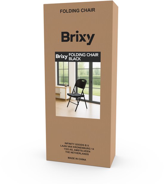 Chaises pliantes Brixy - Lot de 4 - Chaises pliantes - Robustes - Résistantes aux intempéries - Chaises pliantes - 47 x 54 x 87 CM - Noir