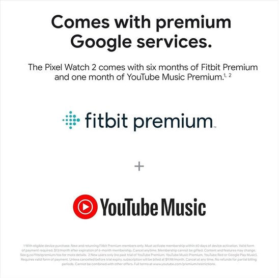 Google Pixel Watch 2 - Boîtier argenté - Bracelet bleu - GPS - 5ATM - Fonctions Fitbit - Batterie 24h - Ecran AMOLED