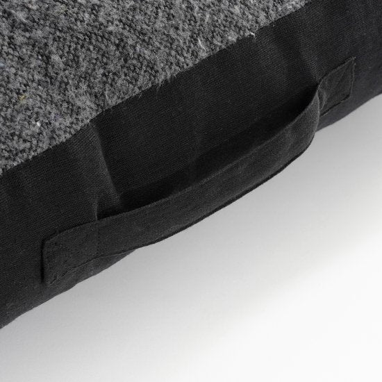 In The Mood Collection Chrissy Coussin de sol - L57 x L57 x H10 cm - Coton recyclé - Anthracite