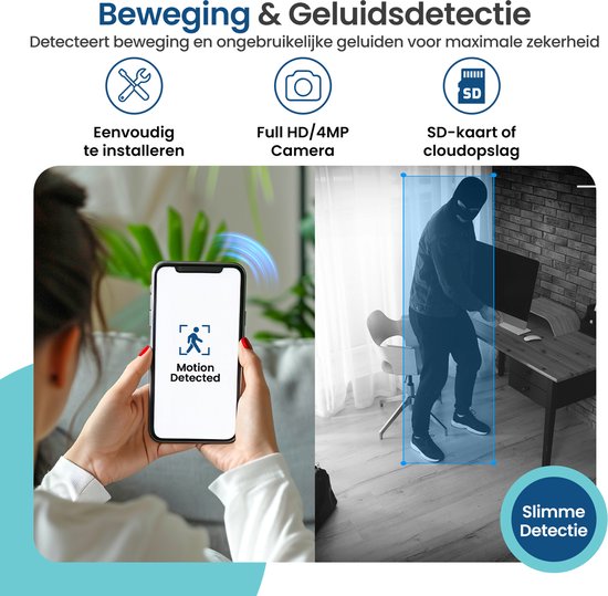 Gologi Caméra de sécurité sans fil pour l'extérieur et l'intérieur - Caméra de surveillance avec batterie 5200 mAh - USB-C rechargeable - Vision nocturne - Détection de mouvement - Montage magnétique - Caméra HD 4MP WiFi avec App - Caméra de sécurité - Bl