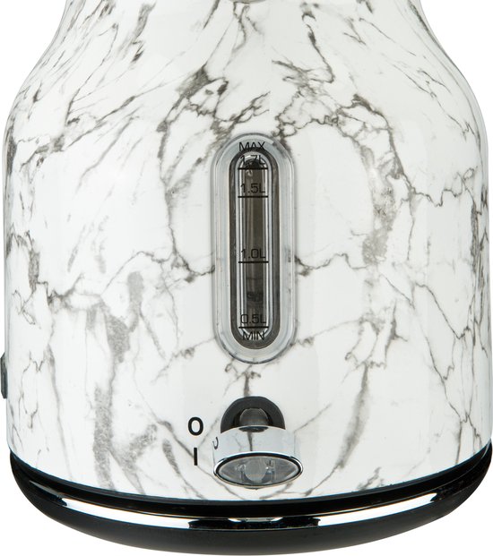 Marble Kettle retro - Impression marbrée - Utilisation sans fil - Métal - Filtre à eau anti-brûlure - Grande capacité de 1,7L pour 8 tasses de thé - Sans BPA