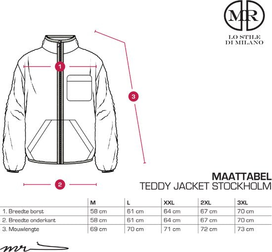 Mario Russo Teddy Jacket Stockholm - Manteau pour homme - Manteau d'hiver pour homme - Gilet pour homme - Anthracite - M