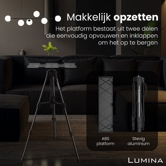 Lumina® Beamer Tripod - Support stable pour projecteur - Convient à tous les projecteurs et ordinateurs portables