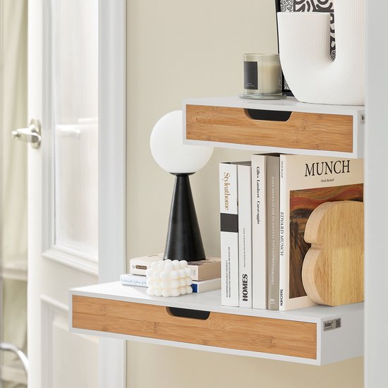 SoBuy FRG92-WN Armoire murale de salle de bain - Panneau composite bois avec tiroir