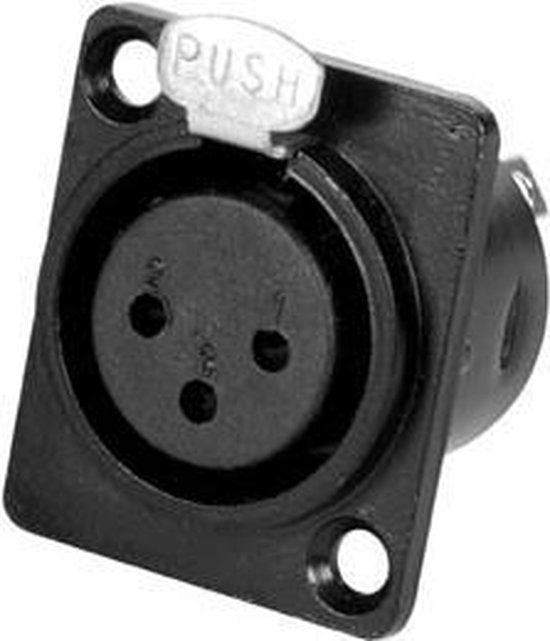 XLR CHASSIS CONNECTOR - XLR 3-PIN FEMALE - BLACK (PCN003)