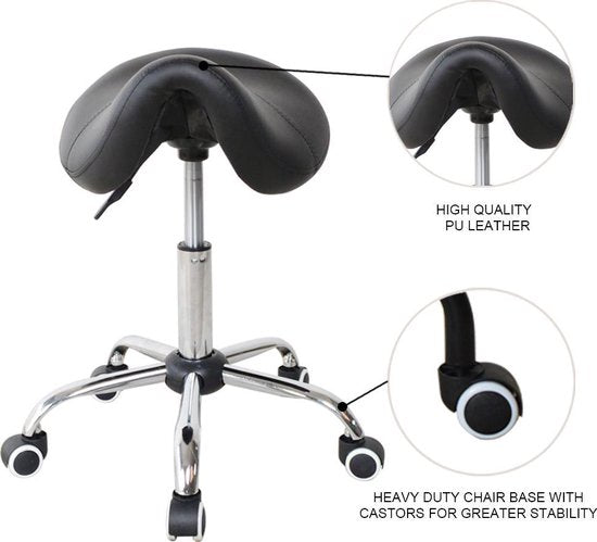 Tabouret de selle ergonomique - tabouret de travail - tabouret de barbier - tabouret - hauteur réglable