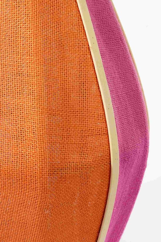 Mica Decorations Lanterne Roger - H45 x Ø32 cm - Jute - Fuchsia, Orange