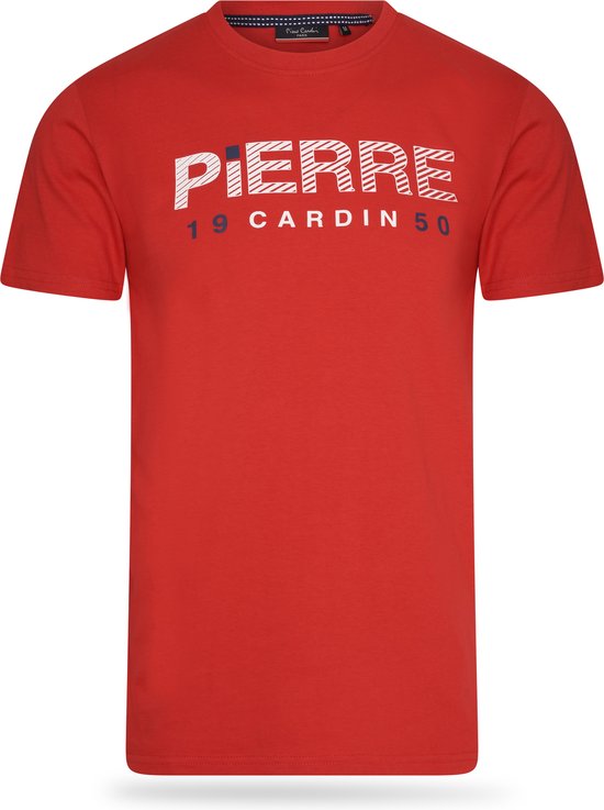 Pierre Cardin - T-shirt pour homme collection printemps-été 1950 avec logo - Rouge - Taille XXL