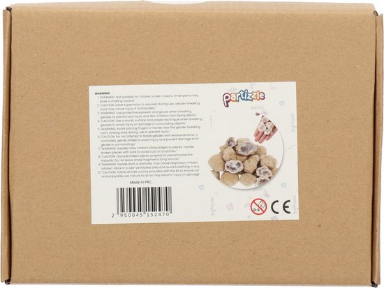 Partizzle 25x Géodes en pierres de Rhin brutes - Faites vos propres assemblages ouverts - Faites des cristaux / pierres précieuses des minéraux - Cadeaux à partager pour les enfants - Grabbelton Treat Gifts - Medium 2/4 cm