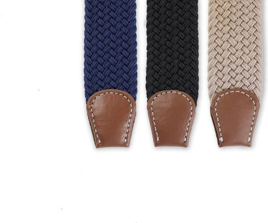 Spaceflight - Sangles élastiques - Sangles extensibles - 104 à 120 cm - Lot de 3 - Bleu, noir, beige