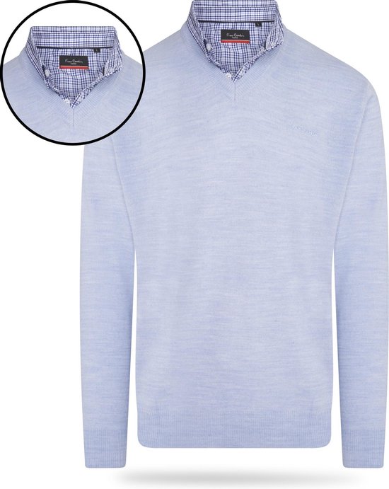 Pierre Cardin - Chandails pour hommes Pullover à la moque - Bleu - Taille M