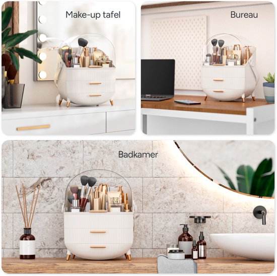 Organess - Organisateur de maquillage - Boîte de rangement - Organisateur de soins - Trousse de maquillage - Blanc