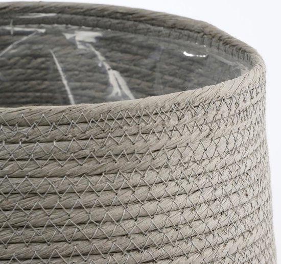 Mica Decorations Jorck Panier pour plantes - H24 x Ø26 cm - Papier - Gris