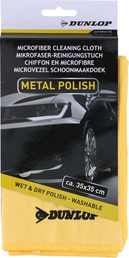 Chiffon en microfibre Dunlop - polissage de la voiture - pour la peinture et la carrosserie - chiffon de nettoyage - 35 x 35 cm - lavage de voiture - Produits d'entretien - Noir