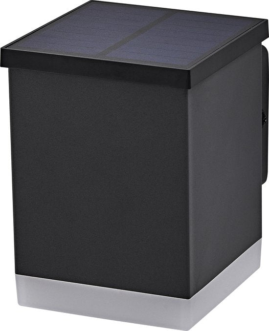LEDVANCE ENDURA STYLE SOLAR WALL luminaire extérieur, 0,5W, 50lm, applique, gris foncé, éclairage indirect, batterie rechargeable, indice de protection IP44, température de couleur 3.000K, couleur blanc chaud, applique murale
