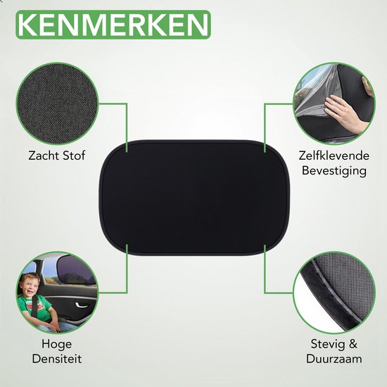 Travelhawk Sunshade Car Baby - 2 Pieces - Pare-soleil voiture - Protection UV pour bébé et enfant - Pare-soleil vitres latérales - Autocollant - Noir