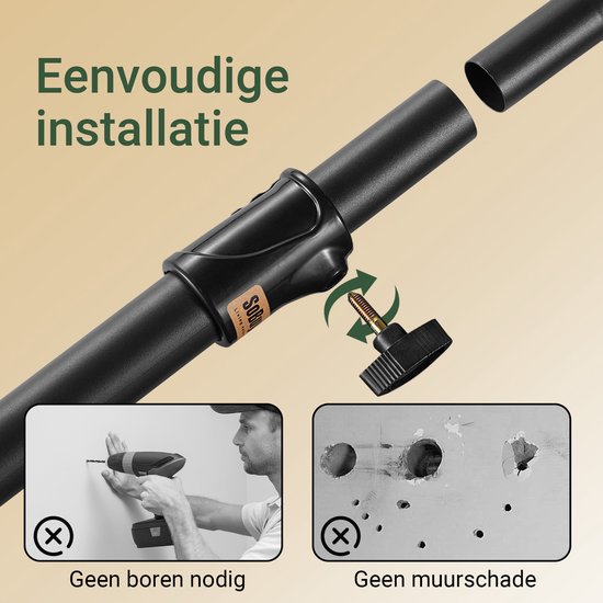 SoBuy Penderie télescopique - Penderie ouverte réglable avec tringles à vêtements et étagères - Noir, L(209-311) x H(200-295) cm, KLS04-II-SCH - pour Chambre à coucher, Walk-in Closet