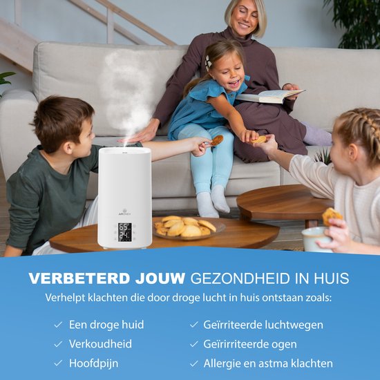 Aironex Humidificateur 3,8 litres - Topfill - Aroma - Humidificateurs - Humidificateur - Convient pour le salon, le bureau, la chambre de bébé, la chambre à coucher