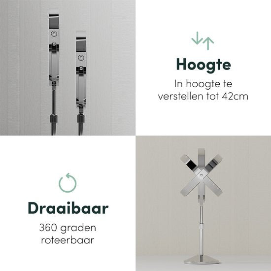 Nolt Miroir de maquillage avec éclairage LED - Miroir grossissant 1X/10X - Miroir de rasage - Lampe de chevet - 3 modes d'éclairage - Rechargeable - Argent
