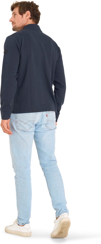 Mario Russo Pique Longsleeve Shirt - Pull homme - Pull homme - Col roulé homme - L - Navy