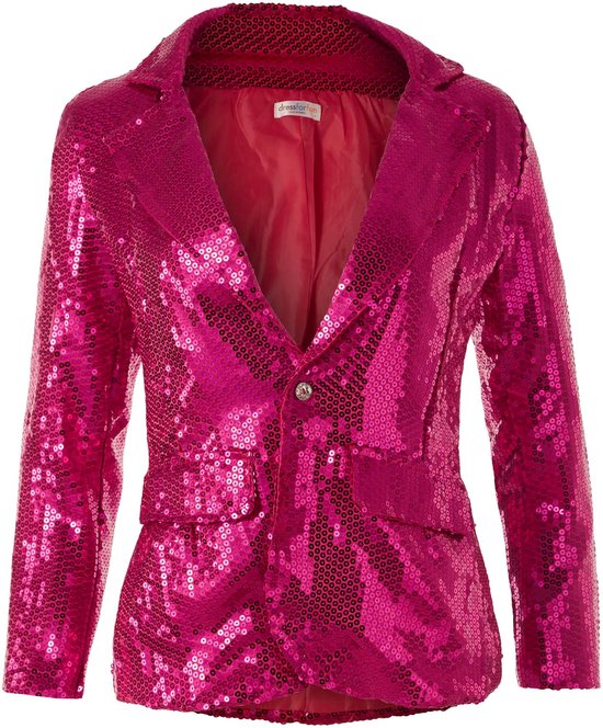 Dressforfun Manteau en paillette rose XXL - déguisement halloween partywear carnaval robe de soirée - 303880