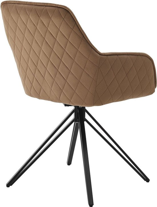 Chaise de salle à manger / Chaise pivotante / Chaise seau Clyde - Cognac - Piètement métal