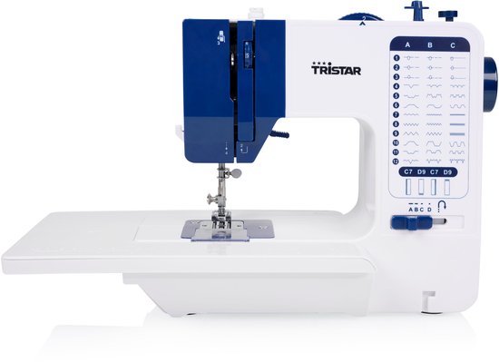 Machine à coudre Tristar SM-6005 - 38 points - compacte et puissante - enfileur de fil automatique - lumières LED - accessoires inclus