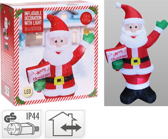 Père Noël gonflable 125cm - avec lumières